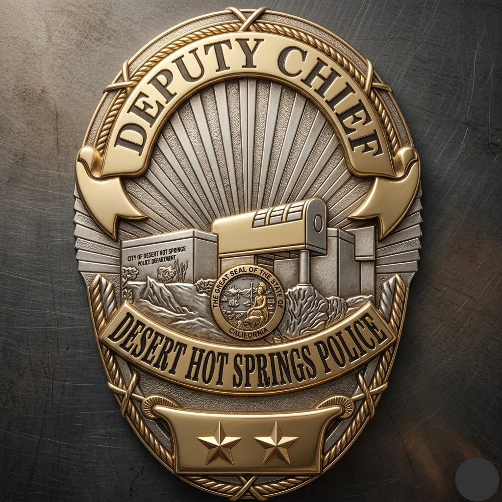 Desert Hot Springs Police Deputy Chief Badge SVG for CNC

Desert Hot Springs CA Police Badge Vector for Laser Engraving

California Deputy Chief Police Emblem for Wood Carving

Professional Desert Hot Springs Law Enforcement Shield Design

Desert Hot Springs Police SVG Logo for CNC Router Projects