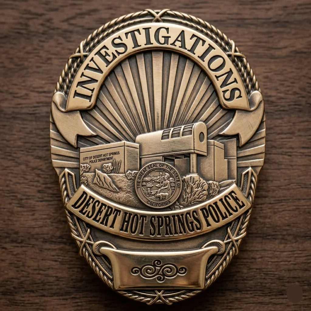 Desert Hot Springs Police Investigations Badge SVG for CNC

Desert Hot Springs CA Police Investigations Vector for Laser Engraving

California Detective Police Emblem for Wood Carving

Professional Desert Hot Springs Investigations Shield Design

Desert Hot Springs Police SVG Logo for CNC Router Projects
