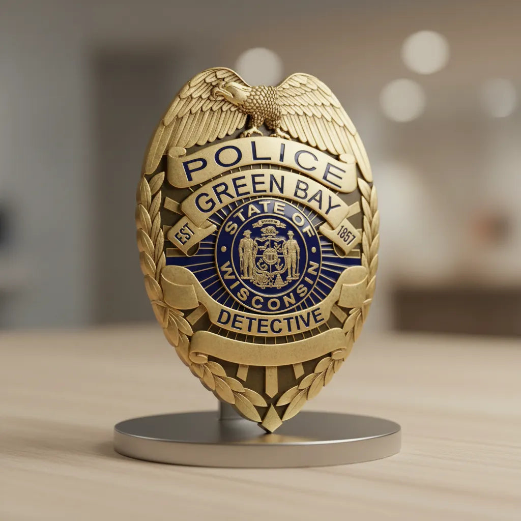 Green Bay Wisconsin Police Detective Badge SVG for CNC

GBPD Detective Badge Vector for Laser Engraving

Green Bay Wisconsin Law Enforcement Emblem for Wood Carving

Professional Green Bay Police Detective Shield Design

Green Bay Police SVG Logo for CNC Router Projects
