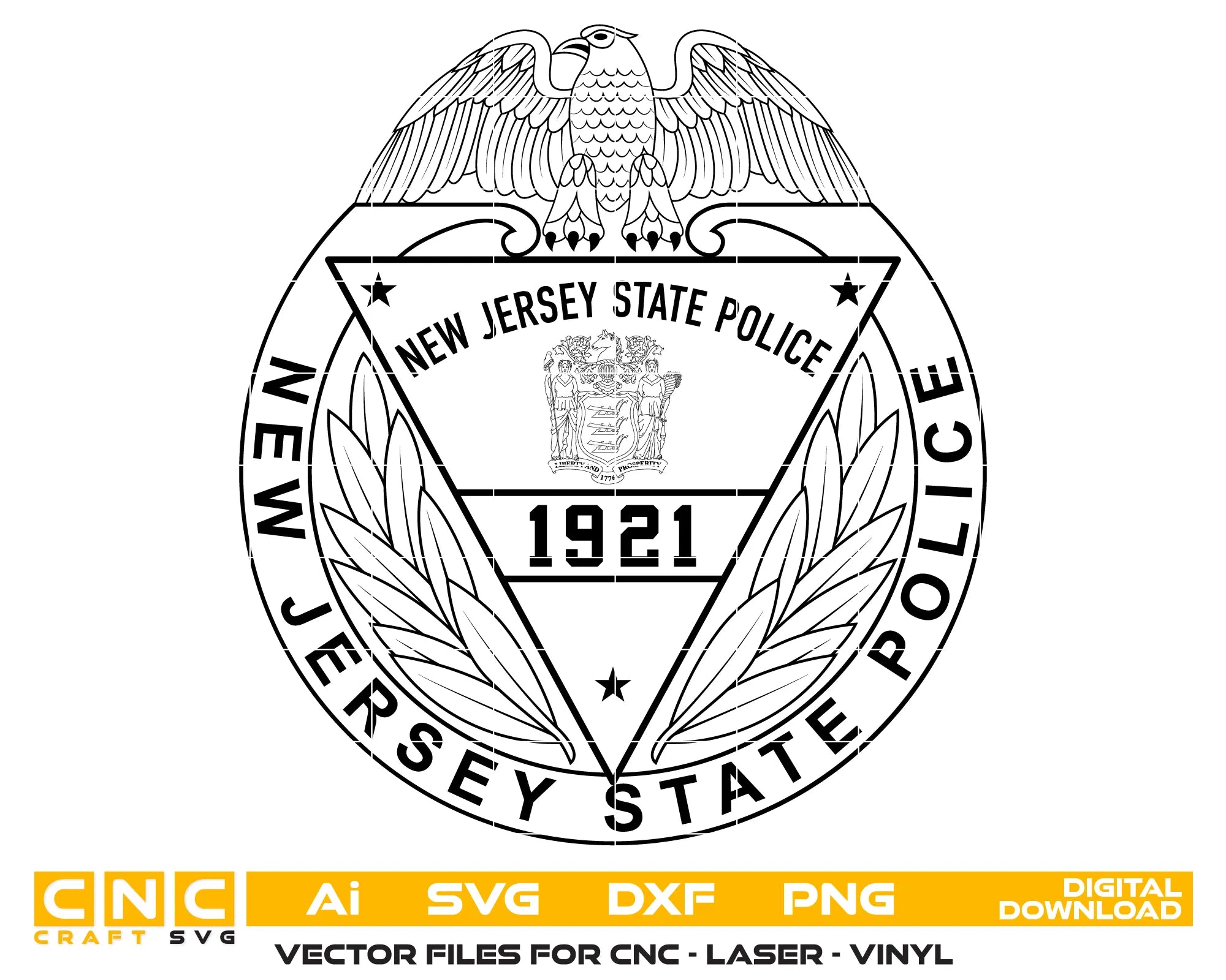 State Police Badge New Jersey SVG New Jersey Law Enforcement Vector