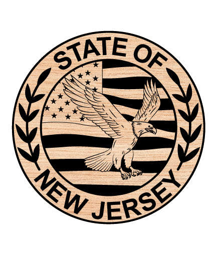 State of New Jersey Eagle Logo SVG

Patriotic Eagle and Flag Vector Design

New Jersey State Pride Engraving File

Soaring Bald Eagle Sign CNC File

American Flag Circular Seal Vector for Laser Cutting