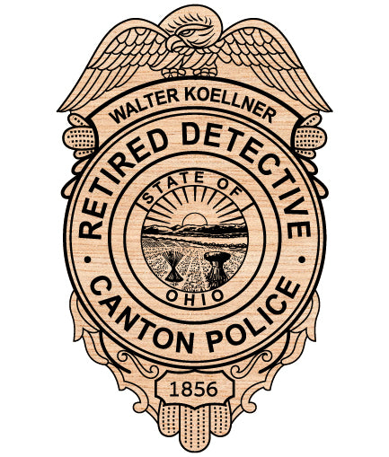 City of Canton Police Badge SVG

Ohio Law Enforcement Vector Design

State of Ohio Seal Police Emblem

Retired Detective Shield Engraving File

Canton OH Police Sign CNC File