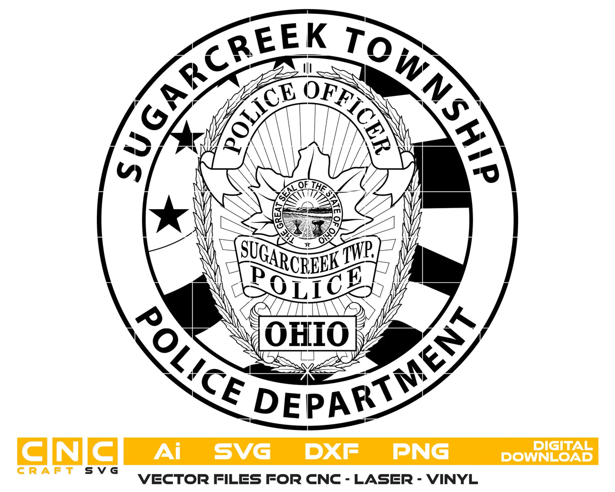 Sugarcreek Township Police Officer Badge SVG Ohio Law Enforcement Vector