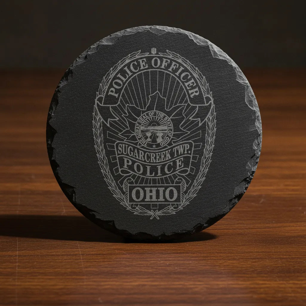 Sugarcreek Twp OH Police Officer Badge SVG

Ohio Law Enforcement Shield Vector

Great Seal of Ohio Engraving File

Laurel Wreath Police Badge Sign CNC File

Police Shield Vector for Laser Engraving