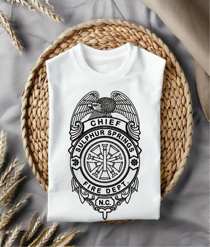 Sulphur Springs Fire Chief Badge SVG North Carolina Firefighter Vector
