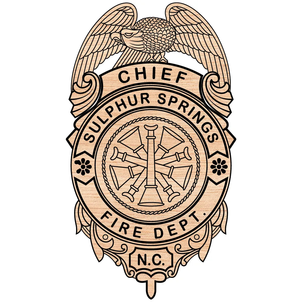 Sulphur Springs Fire Chief Badge SVG North Carolina Firefighter Vector
