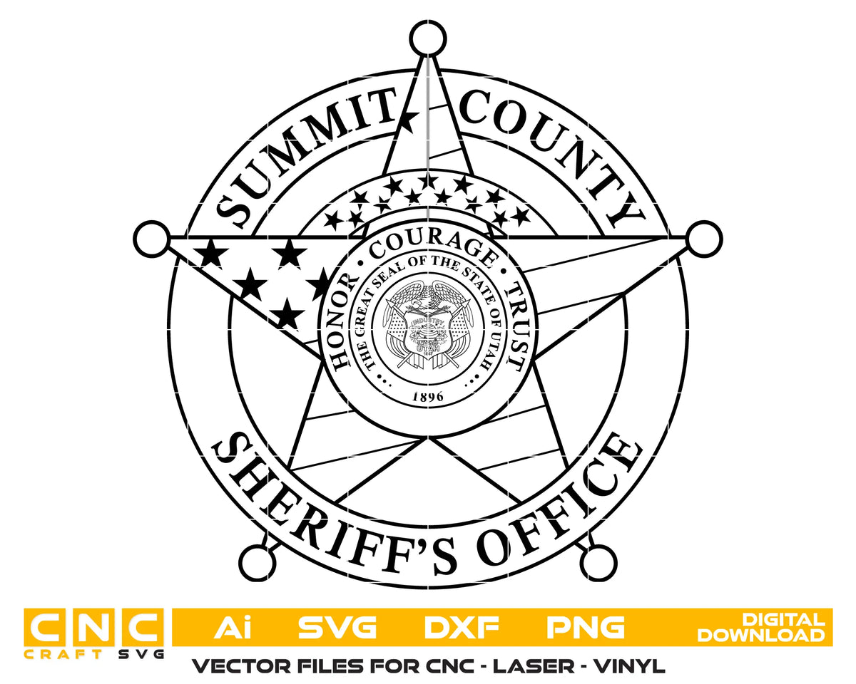 Summit County Sheriff's Office Badge Utah SVG Law Enforcement Vector