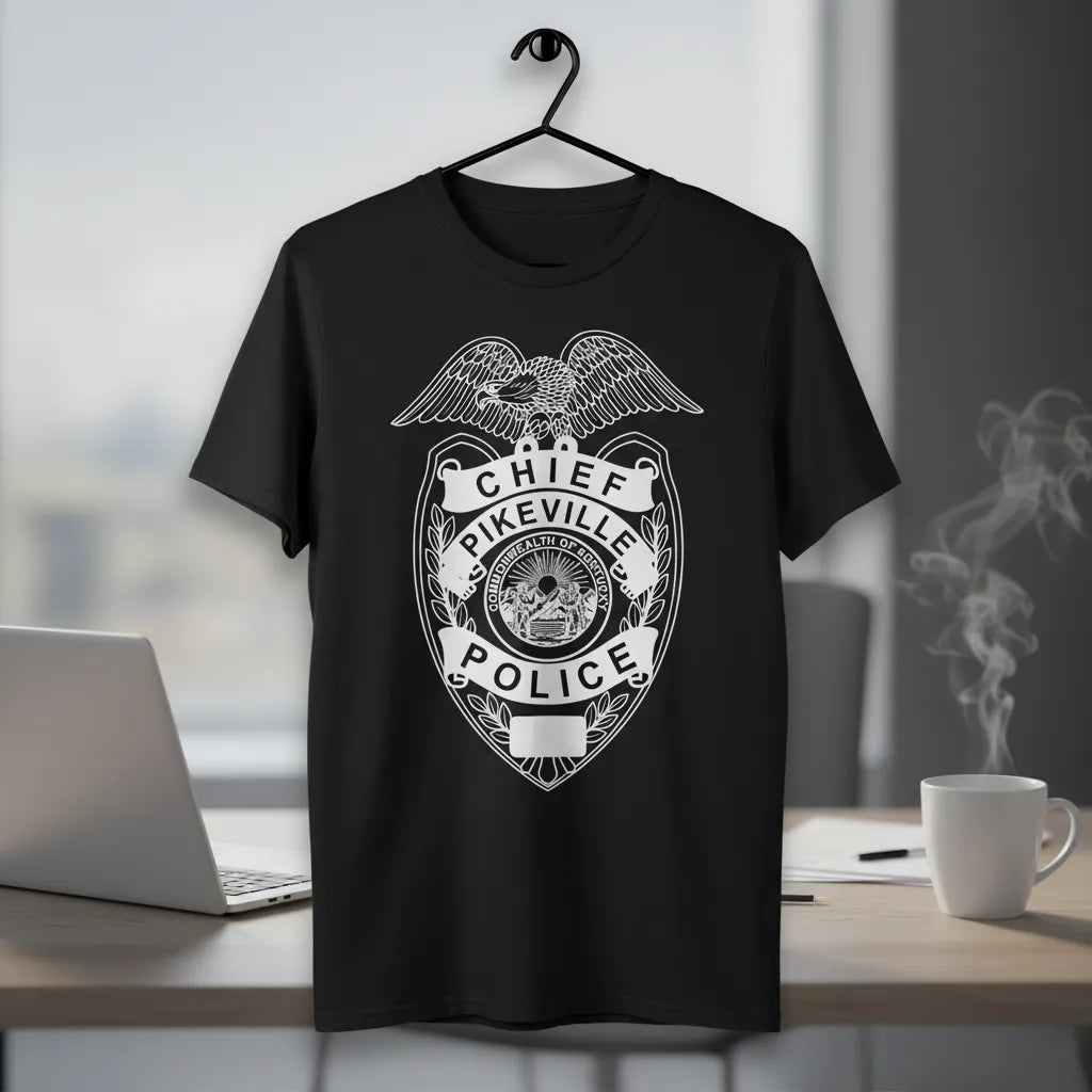 Pikeville Police Chief Badge SVG

Kentucky Law Enforcement Vector Design

Eagle Shield Police Badge Engraving File

Pikeville KY Police Sign CNC File

Commonwealth of Kentucky Seal Vector for Lasers