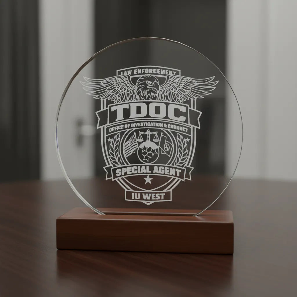 TDOC Special Agent Law Enforcement Badge SVG

Tennessee Department of Correction Vector Design

Eagle Shield Agent Badge Engraving File

TDOC Office of Investigation Sign CNC File

Tennessee Tristar Badge Vector for Lasers