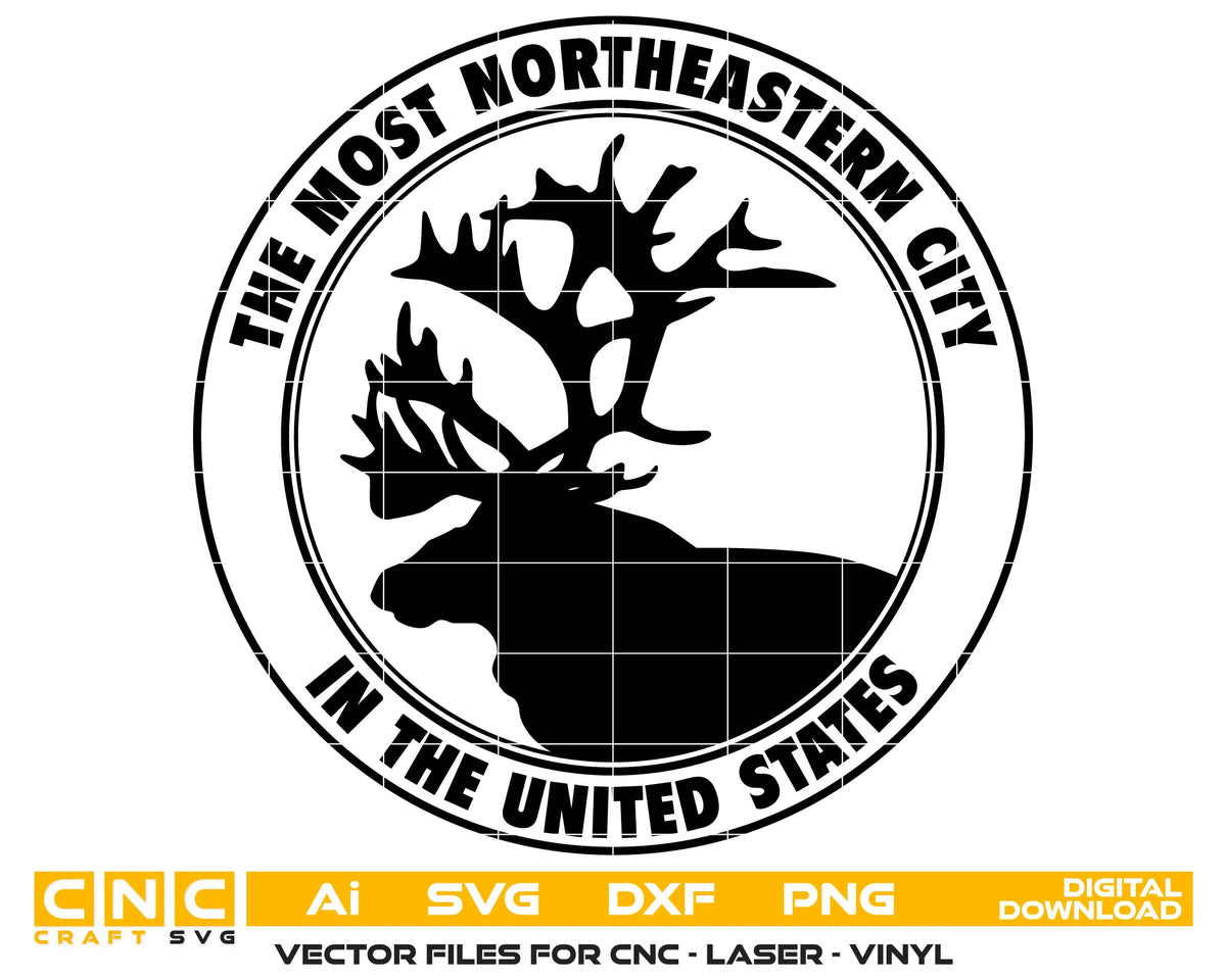 The Most Northeastern City In The United States Logo SVG Government Vector