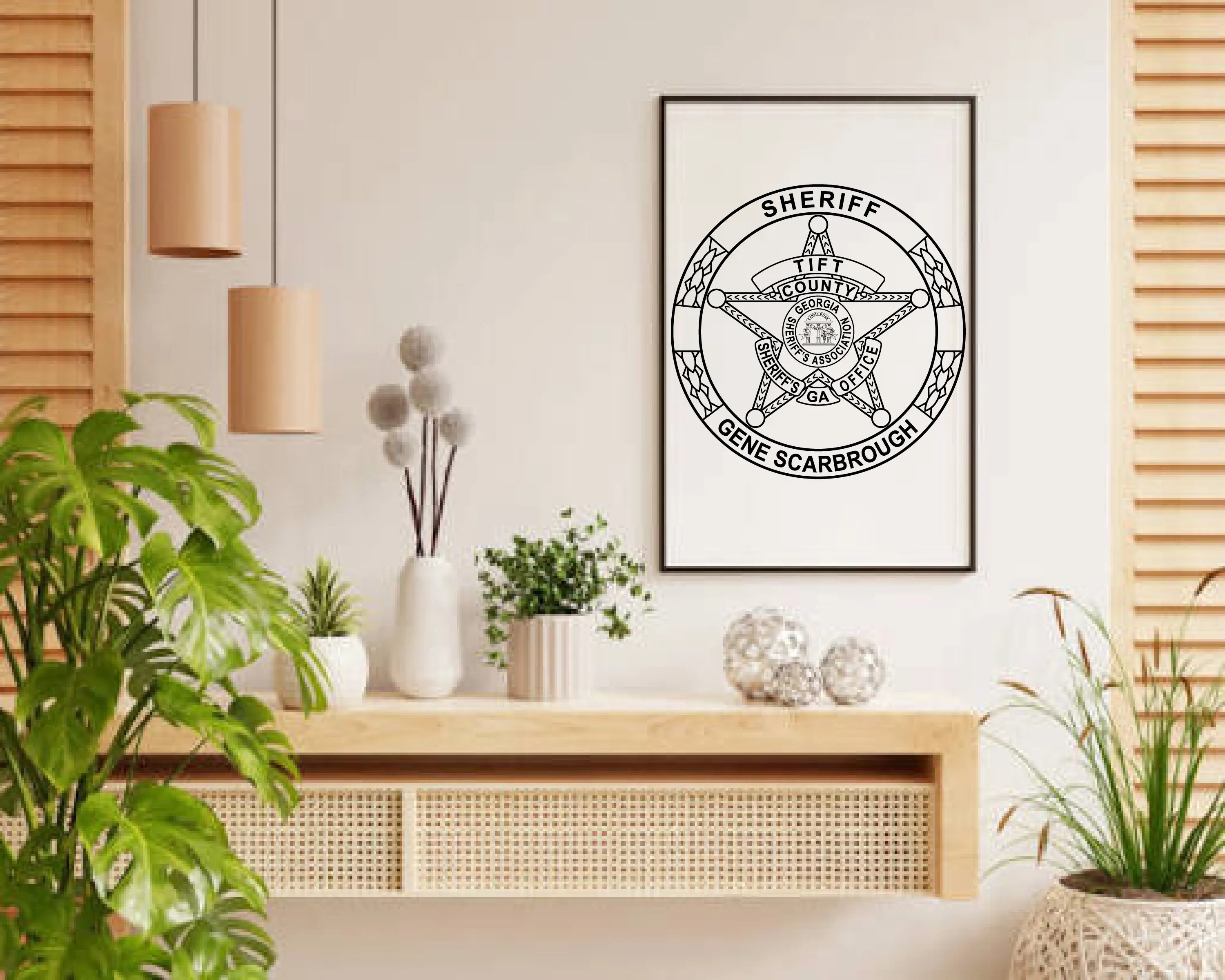 Tift County Sheriff Badge SVG

Georgia Law Enforcement Vector

Tift County Sheriff Star Emblem

Officer Plaque Engraving File

Tift County Sheriff Sign CNC File