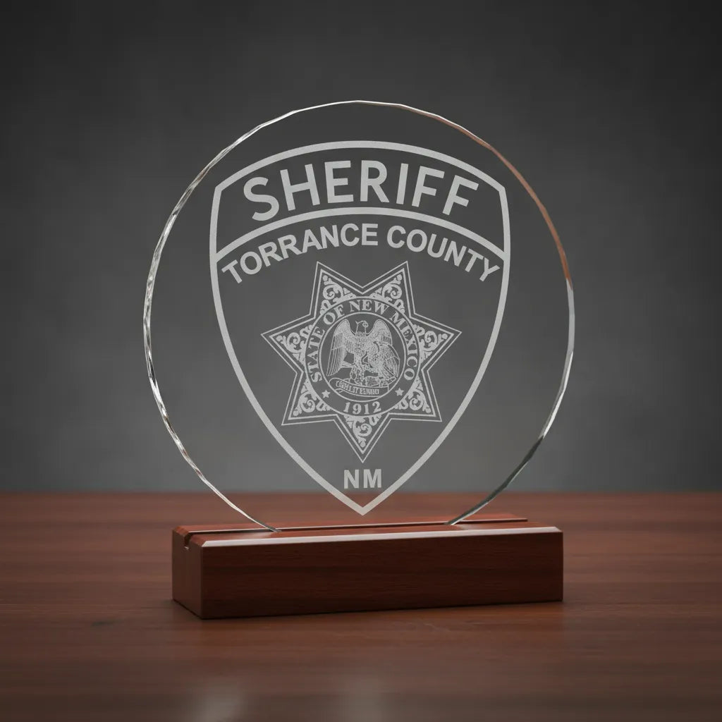 Torrance County Sheriff Badge SVG

New Mexico Law Enforcement Vector Design

6-Point Star Shield Engraving File

Torrance County NM Sheriff Sign CNC File

State of New Mexico Seal Vector for Laser Cutting