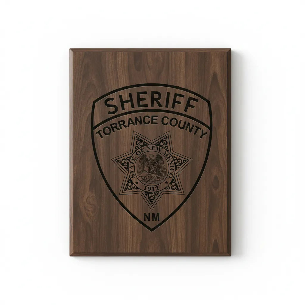 Torrance County Sheriff Badge SVG

New Mexico Law Enforcement Vector Design

6-Point Star Shield Engraving File

Torrance County NM Sheriff Sign CNC File

State of New Mexico Seal Vector for Laser Cutting