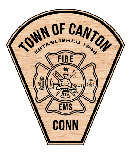 Town of Canton Fire EMS Badge SVG

Connecticut First Responder Vector Design

Firefighter Maltese Cross Engraving File

Canton CT Fire Rescue Sign CNC File

Fire and EMS Shield Patch Vector for Laser Cutting