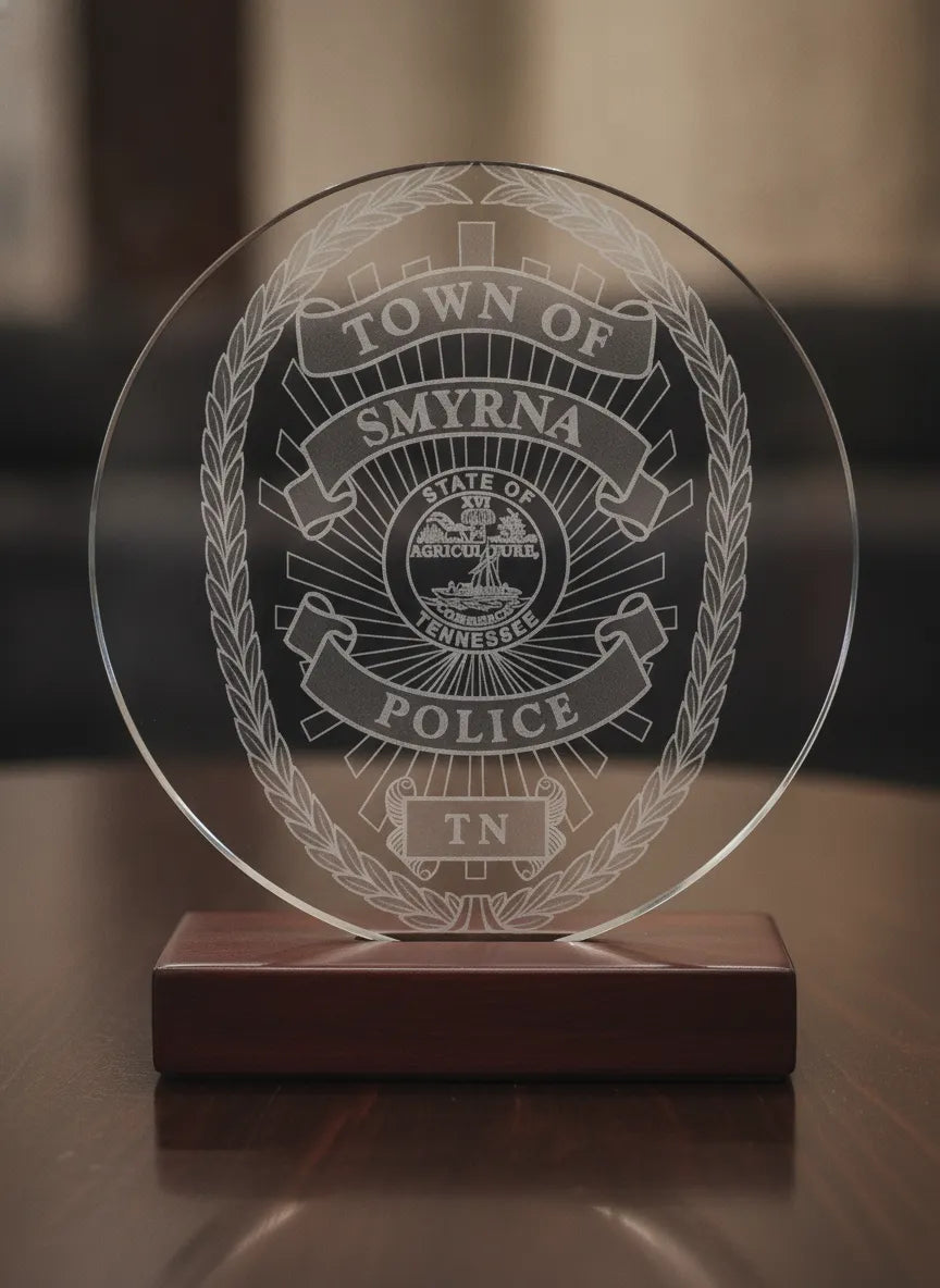 Town of Smyrna TN Police Department Badge SVG

Tennessee Law Enforcement Shield Vector

State of Tennessee Seal Engraving File

Laurel Wreath Police Badge Sign CNC File

Police Shield Vector for Laser Engraving