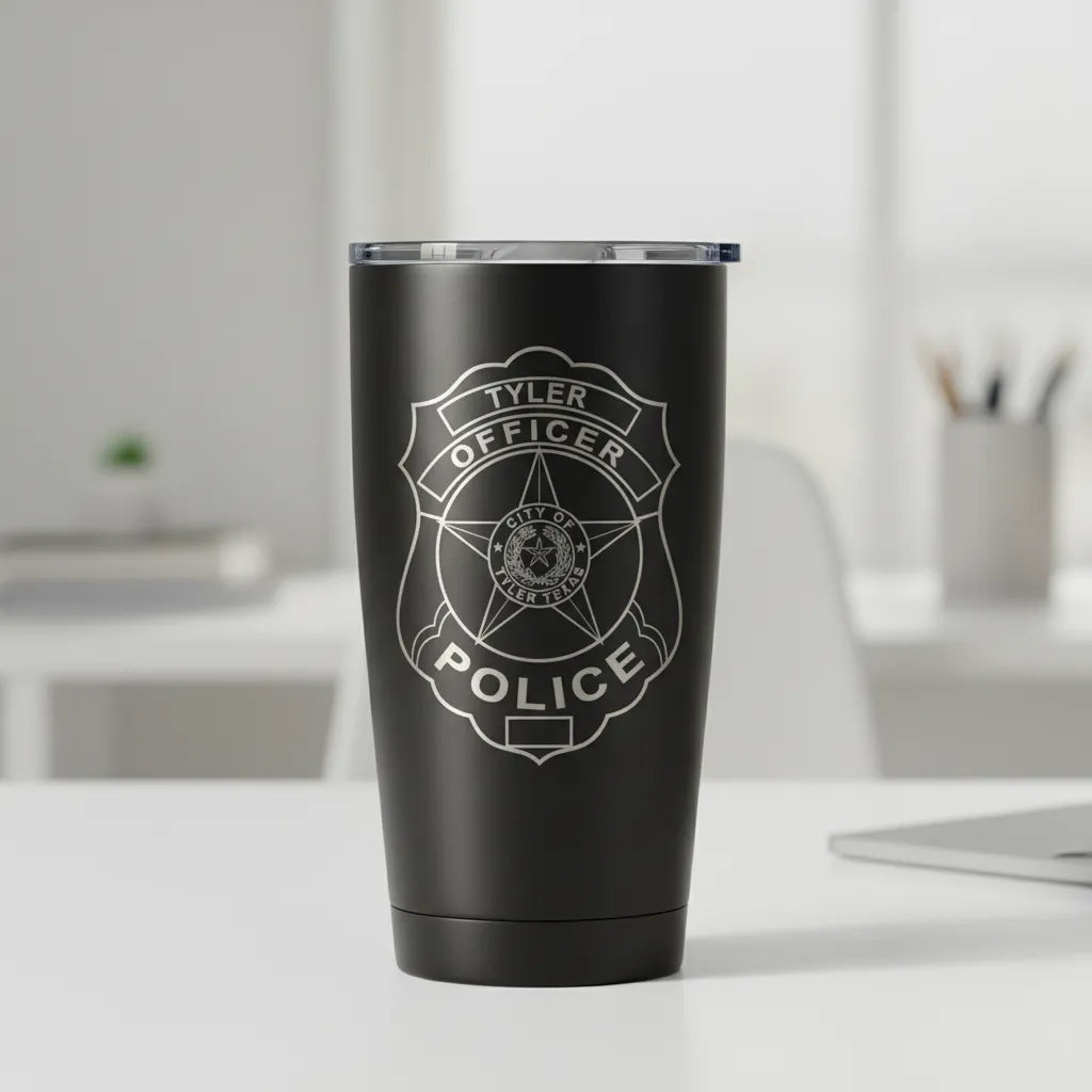 Tyler Police Officer Badge SVG

Texas Law Enforcement Vector Design

5-Point Star Shield Engraving File

City of Tyler TX Sign CNC File

Texas Lone Star Badge Vector for Laser Cutting