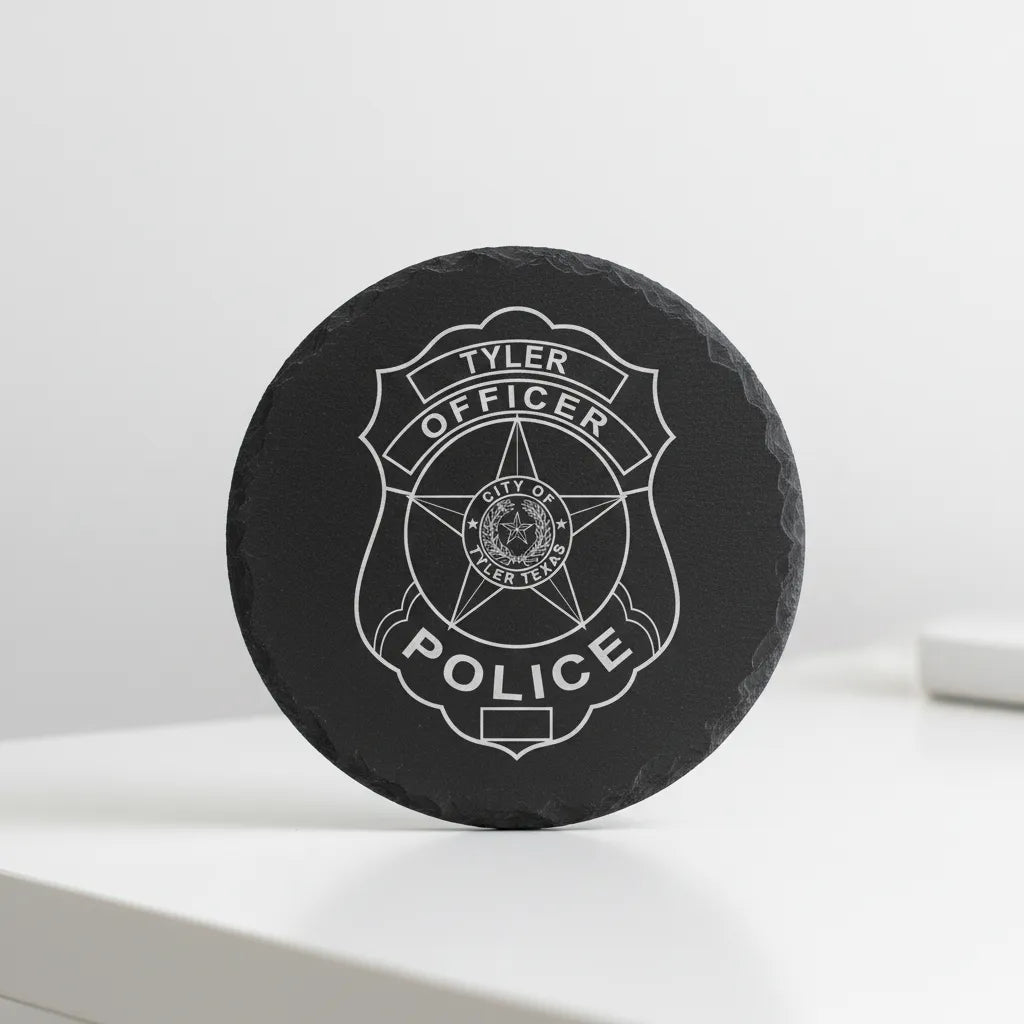 Tyler Police Officer Badge SVG

Texas Law Enforcement Vector Design

5-Point Star Shield Engraving File

City of Tyler TX Sign CNC File

Texas Lone Star Badge Vector for Laser Cutting