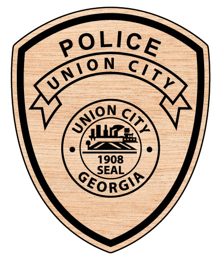 Union City Police Patch SVG

Georgia Law Enforcement Vector Design

Police Shield Patch Engraving File

Union City GA Police Sign CNC File

1908 City Seal Vector for Laser Cutting