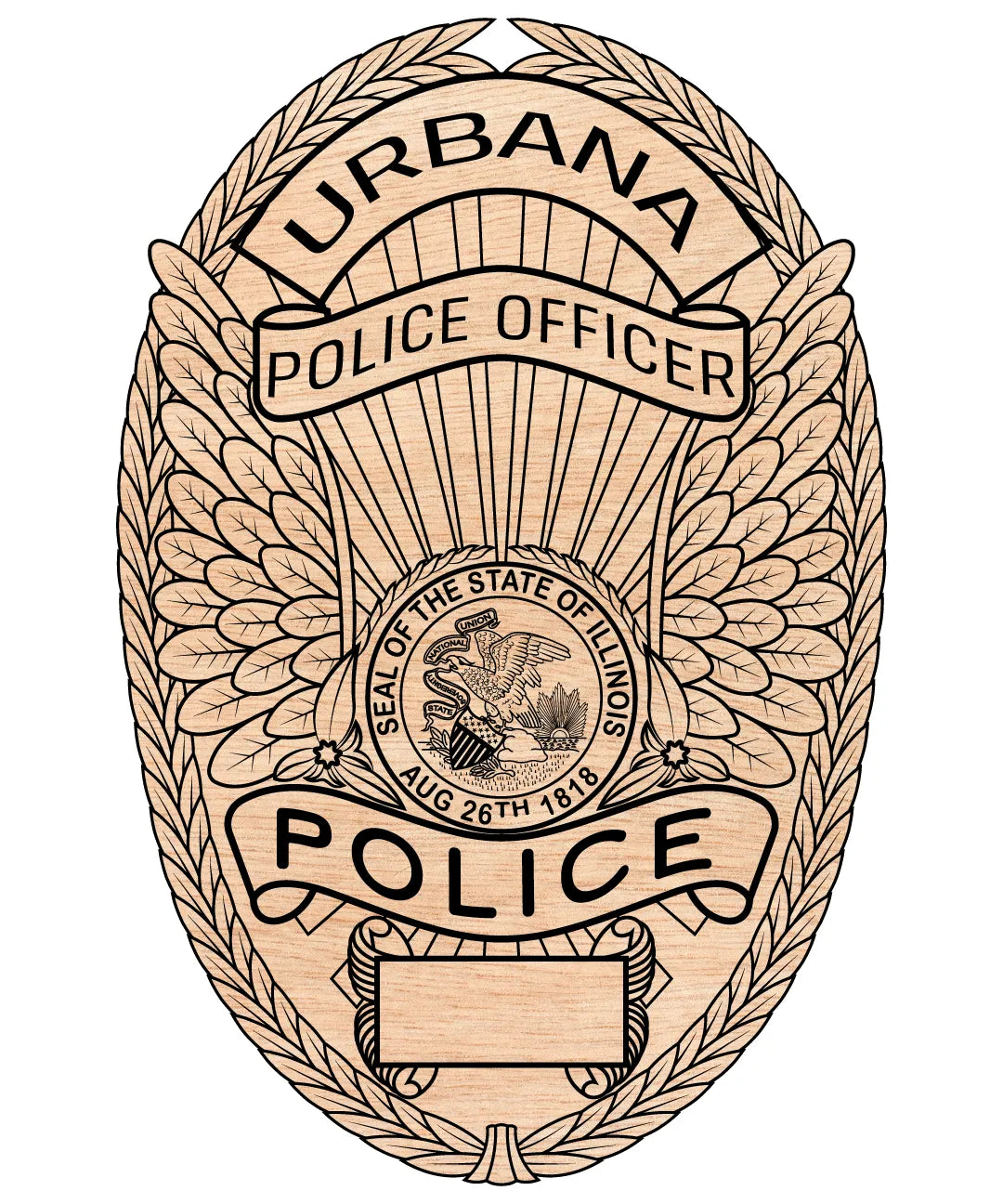 Urbana Police Officer Badge SVG Illinois Law Enforcement Vector