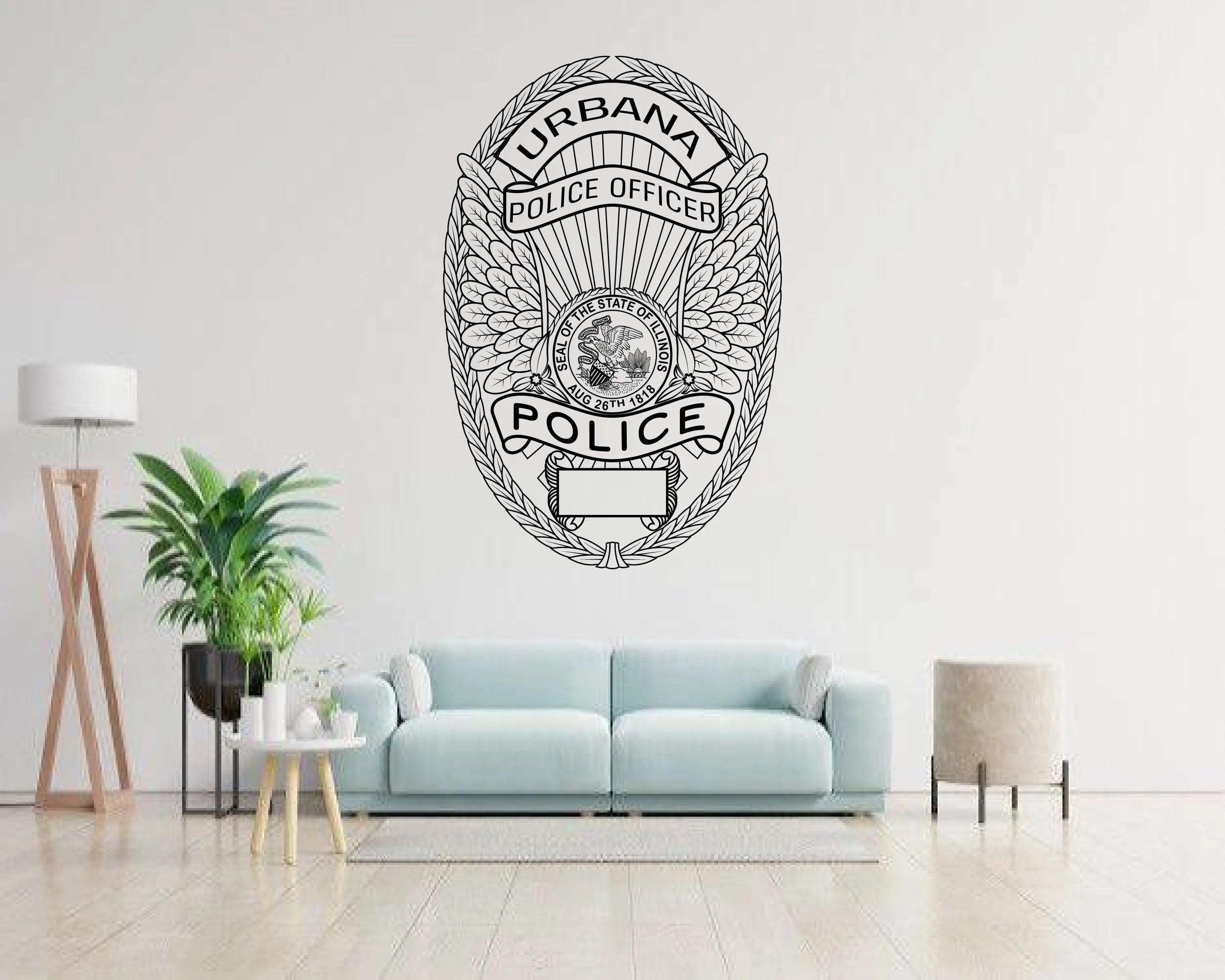 Urbana Police Officer Badge SVG Illinois Law Enforcement Vector