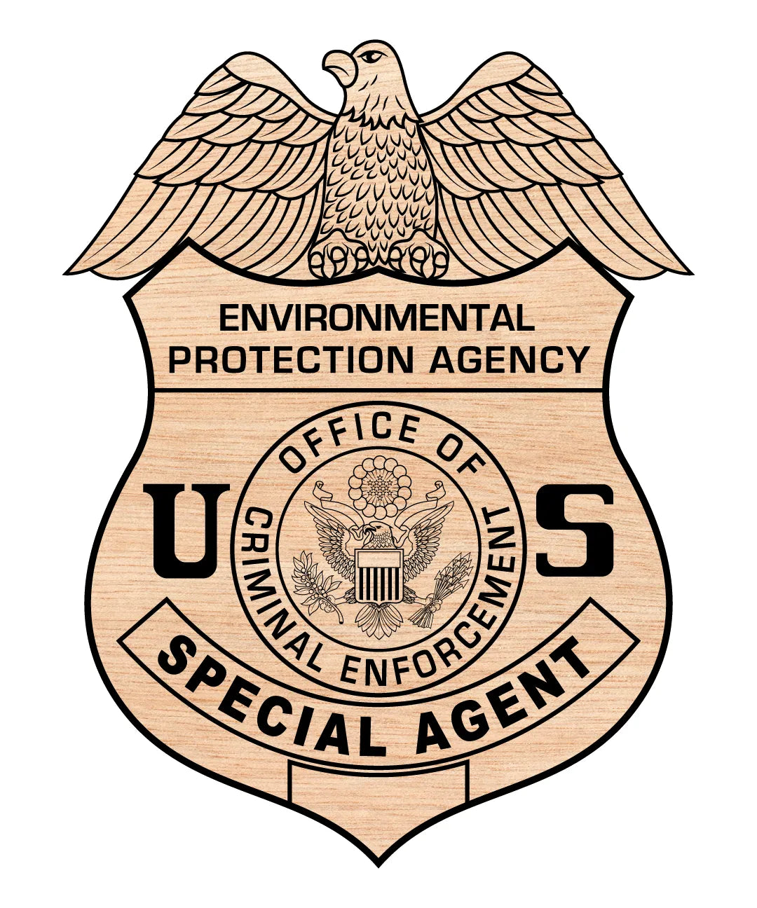 U.S. EPA Criminal Enforcement Special Agent Badge SVG, Environmental Protection Agency Badge Vector, EPA Special Agent Badge SVG, Office of Criminal Enforcement Badge, Federal Agent Badge Vector, Badge Engraving File