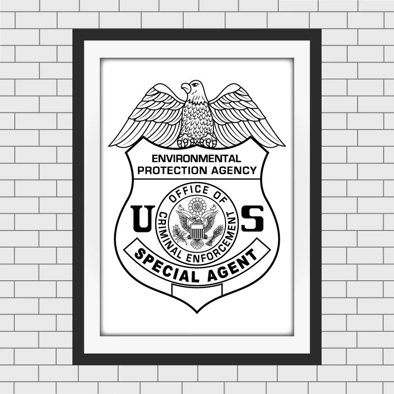 U.S. EPA Criminal Enforcement Special Agent Badge SVG, Environmental Protection Agency Badge Vector, EPA Special Agent Badge SVG, Office of Criminal Enforcement Badge, Federal Agent Badge Vector, Badge Engraving File