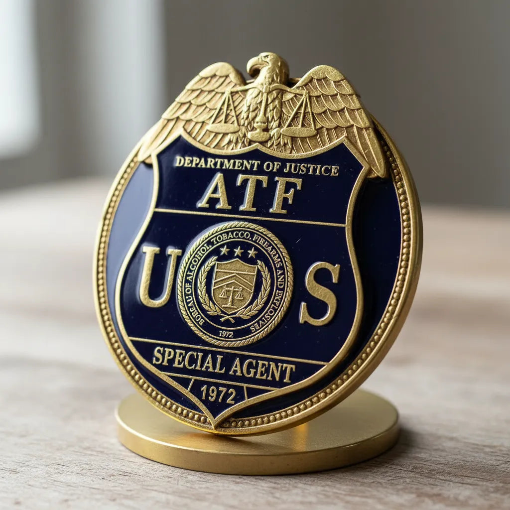 US ATF Special Agent Badge SVG

Federal Law Enforcement Vector

DOJ Eagle Shield Emblem

Agent Plaque Engraving File

ATF Badge Sign CNC File