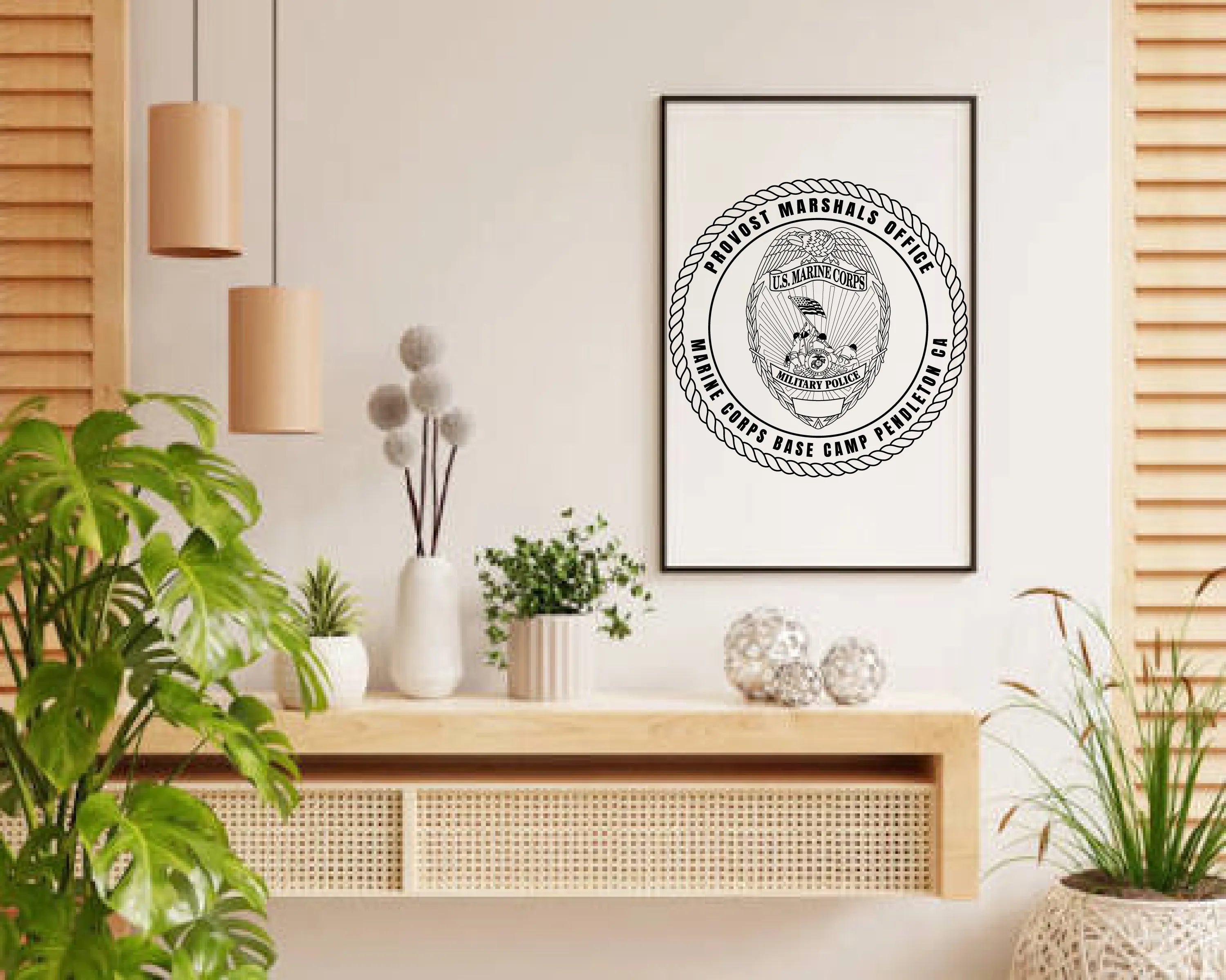 USMC Provost Marshals Badge SVG

Marine Corps Military Police Vector

Camp Pendleton Provost Emblem

Military Plaque Engraving File

USMC Provost Sign CNC File
