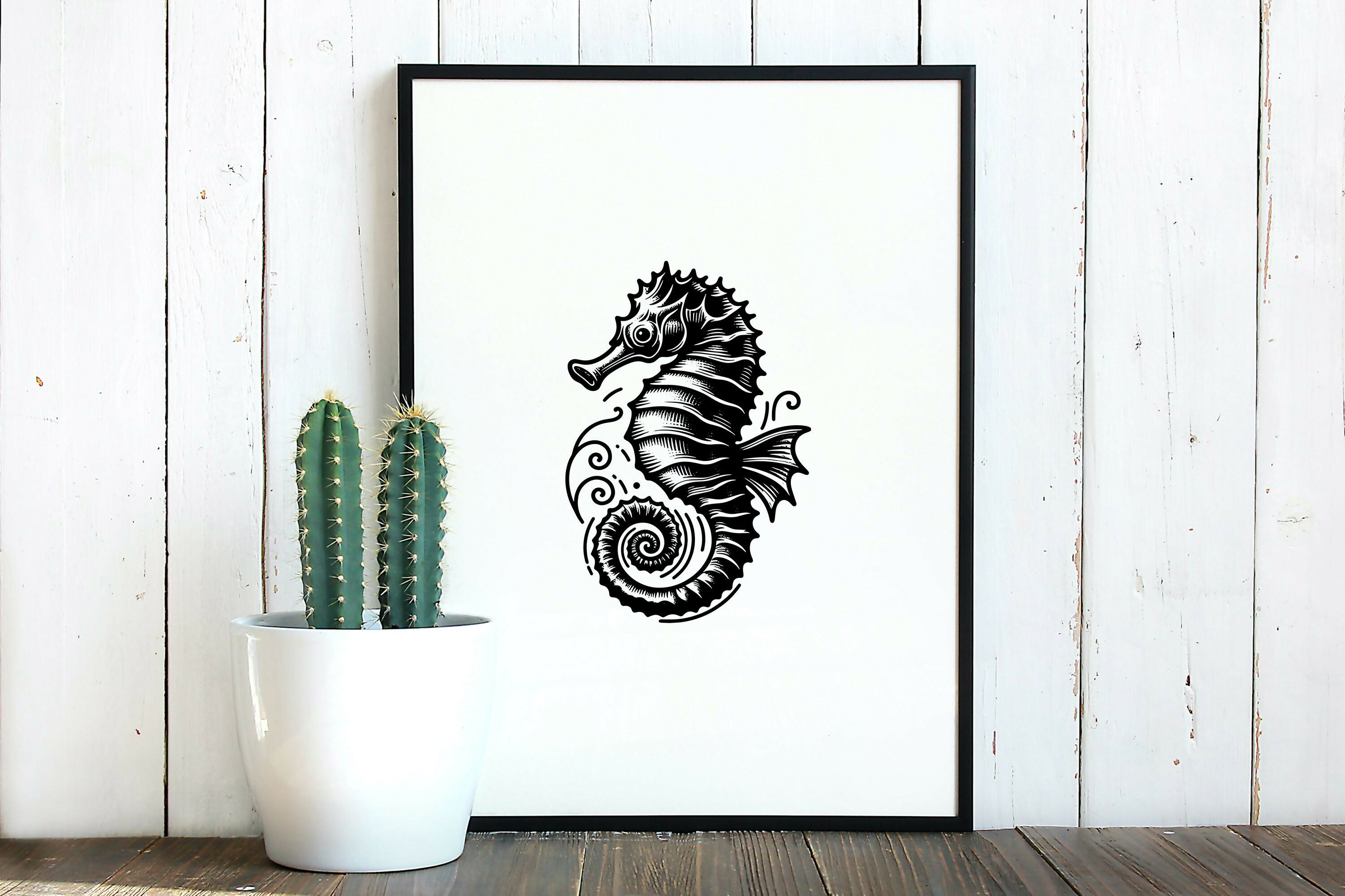 Sea Horse SVG DxfAiPng file for Cricut & Silhouette Wooden 