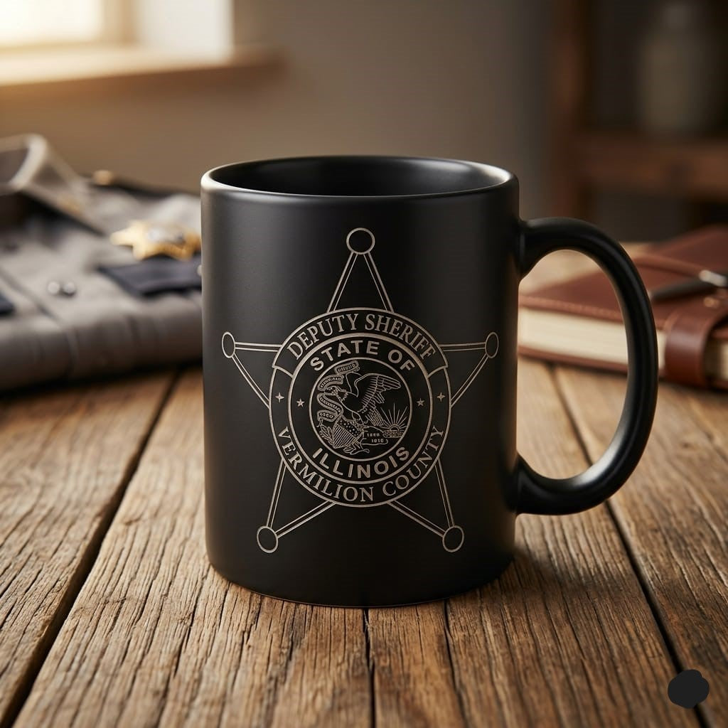 Vermilion County Deputy Sheriff Badge SVG

Illinois Law Enforcement 5 Point Star Vector

State of Illinois Seal Engraving File

Vermilion County Deputy Sign CNC File

Deputy Sheriff Badge Vector for Lasers