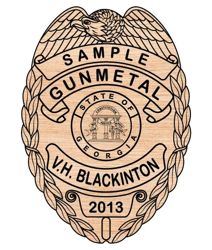 VH Blackinton Sample Gunmetal Police Badge Georgia SVG Law Enforcement Vector