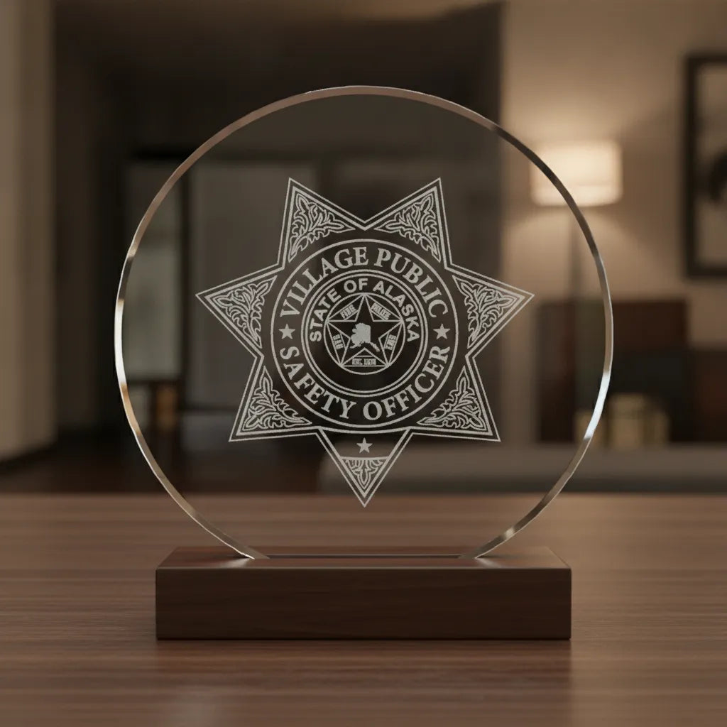 Village Public Safety Officer Badge SVG

Alaska Law Enforcement Vector

VPSO 6-Point Star Emblem

Officer Plaque Engraving File

Alaska VPSO Sign CNC File