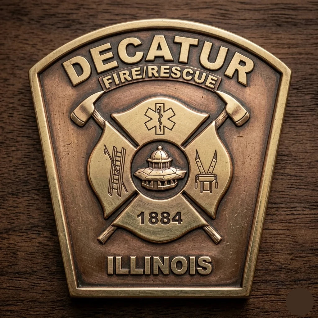 Decatur Fire/Rescue Illinois Badge SVG for CNC

Decatur IL Fire Dept Emblem Vector for Laser Engraving

Decatur Illinois Fire Rescue Patch for Wood Carving

Professional Decatur IL Firefighter Badge Vector Design

Decatur Fire Rescue SVG Logo for CNC Router Projects