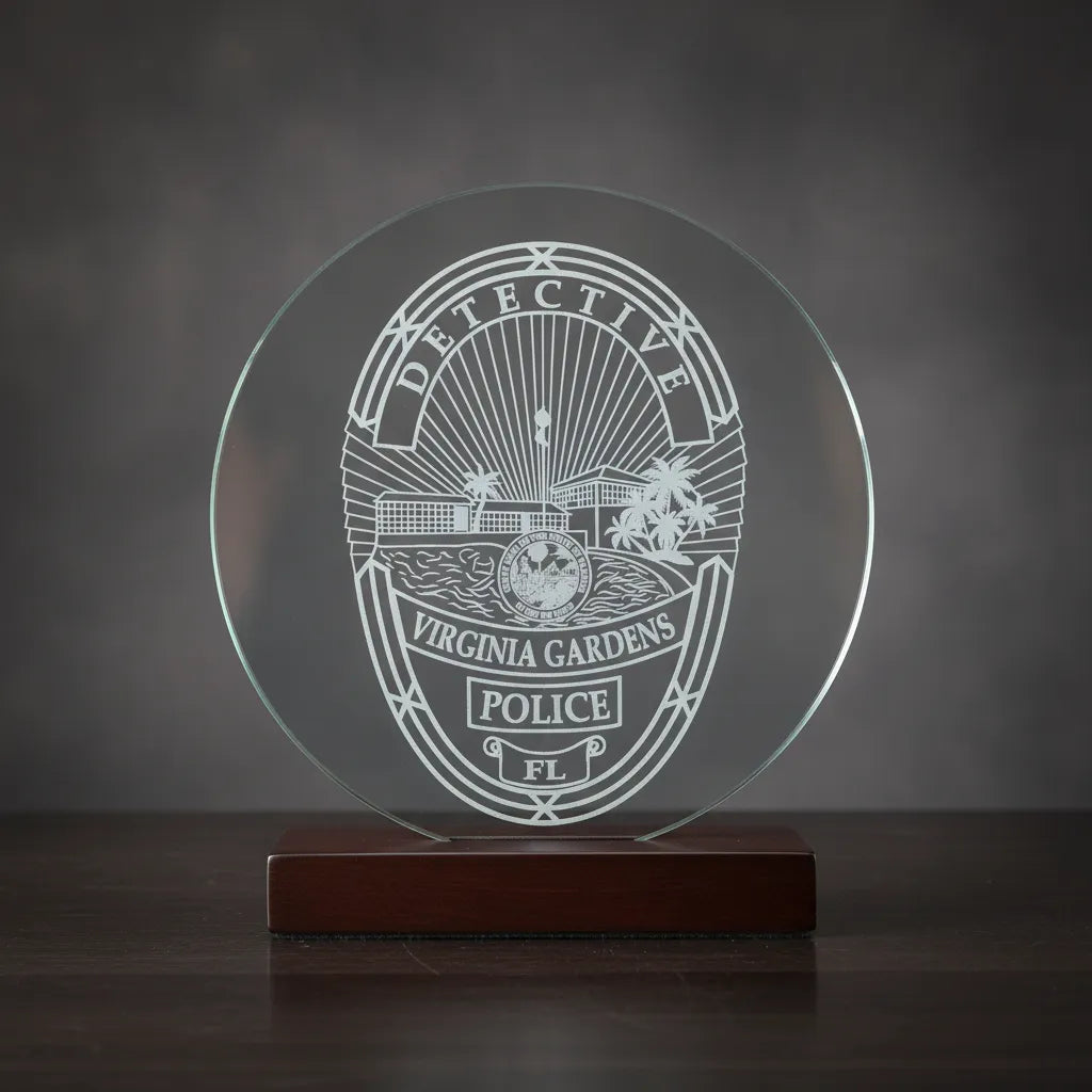 Virginia Gardens Police Detective Badge SVG

Florida Law Enforcement Vector Design

Tropical Police Badge Engraving File

Virginia Gardens FL Sign CNC File

State of Florida Seal Vector for Laser Cutting