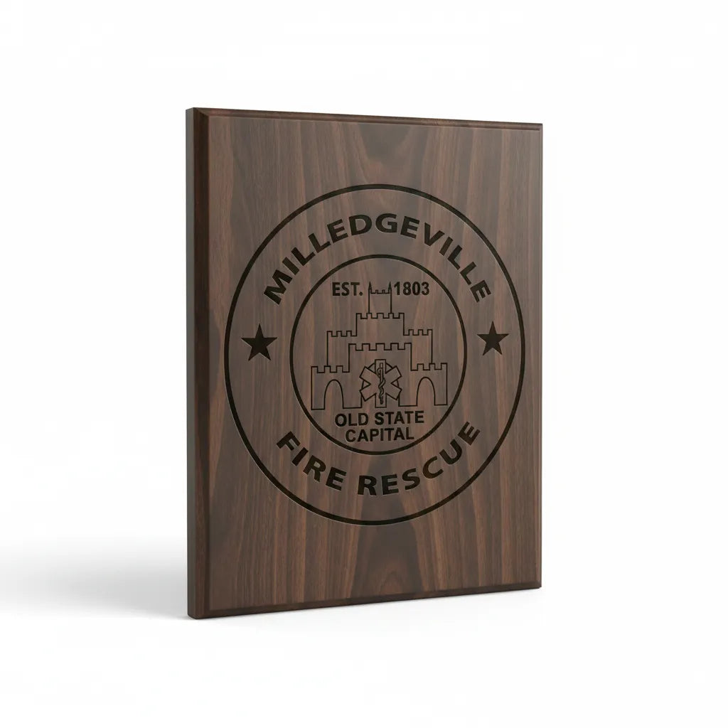 Milledgeville GA Fire Rescue Logo SVG

Georgia First Responder Circular Seal Vector

Old State Capital Building Engraving File

Milledgeville Fire Rescue Sign CNC File

Star of Life EMS Vector for Lasers