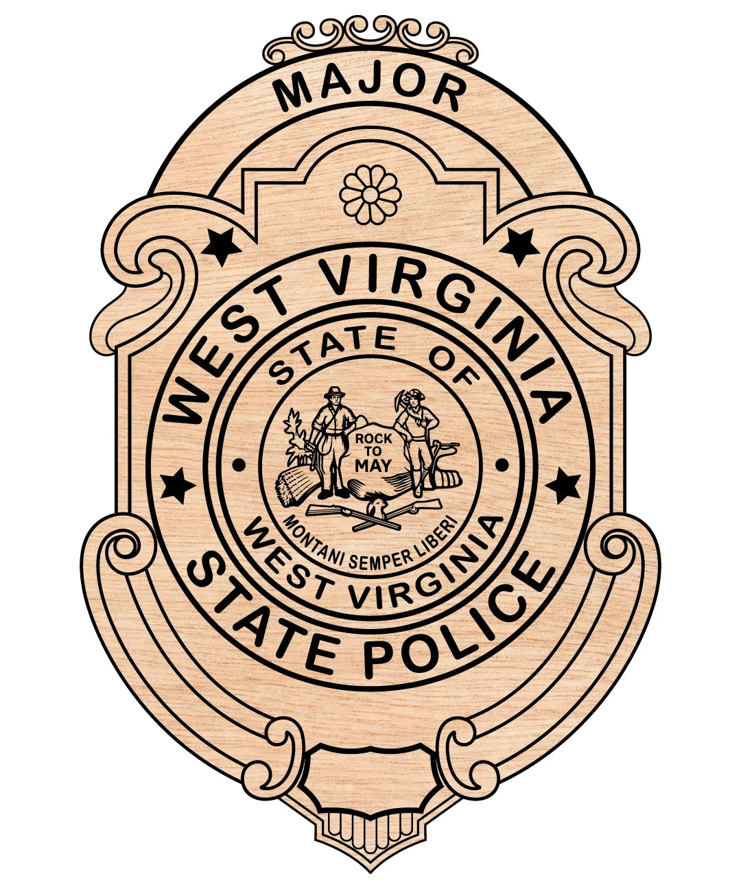 West Virginia State Police Major Badge SVG WV Law Enforcement Vector