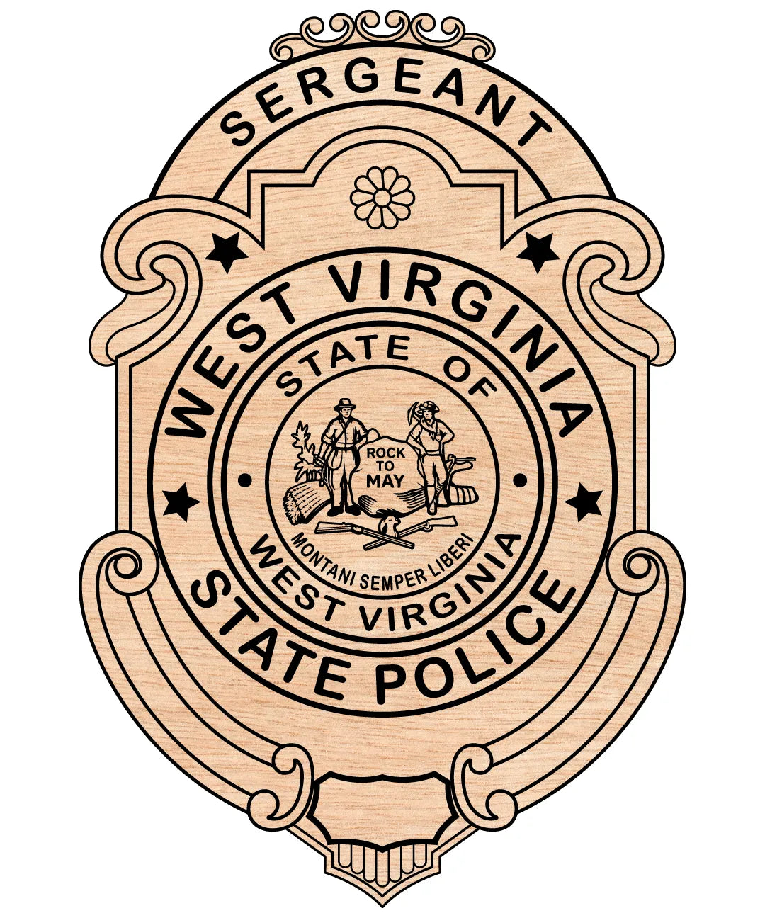 West Virginia State Police Sergeant Badge SVG WV Law Enforcement Vector