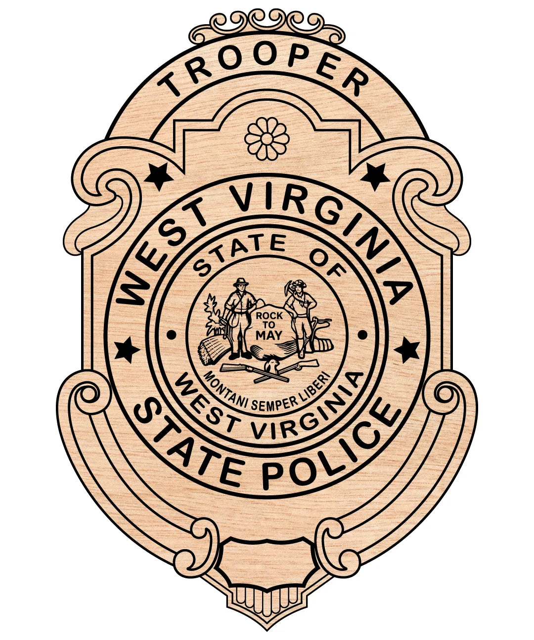 West Virginia State Police Trooper Badge SVG WV Law Enforcement Vector