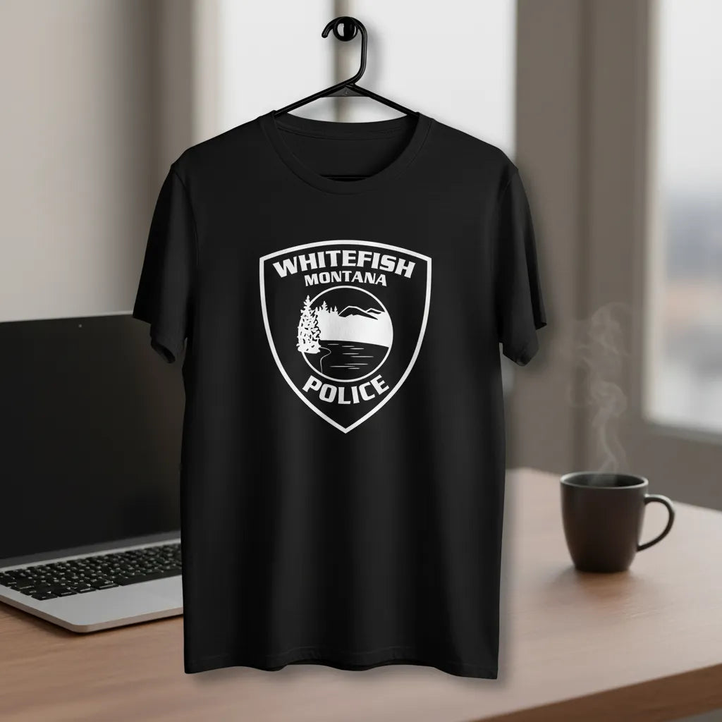 Whitefish Montana Police Logo SVG

Montana Law Enforcement Vector Design

Mountain and Lake Shield Engraving File

Whitefish MT Police Sign CNC File

Scenic Police Patch Vector for Laser Cutting