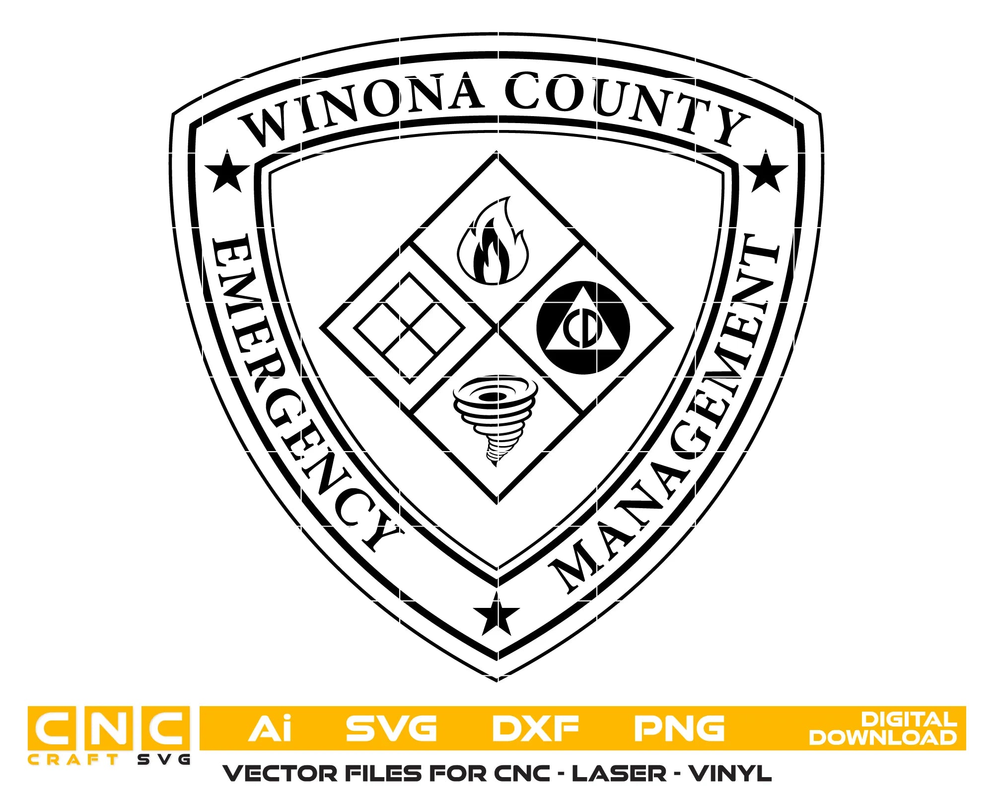 Winona County Emergency Management Patch SVG Minnesota Emergency Management Vector