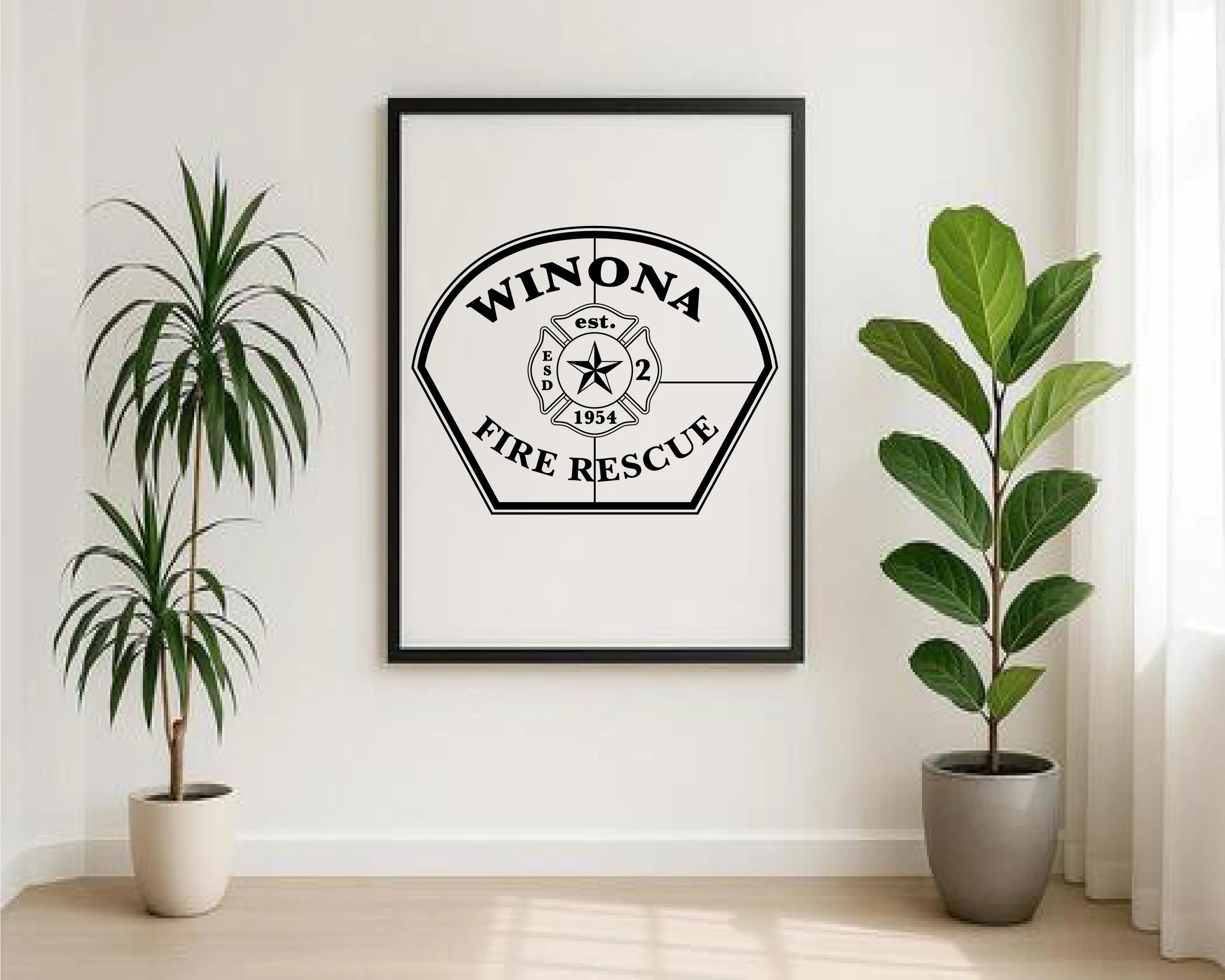 Winona Volunteer Fire Department Logo SVG Firefighter Vector
