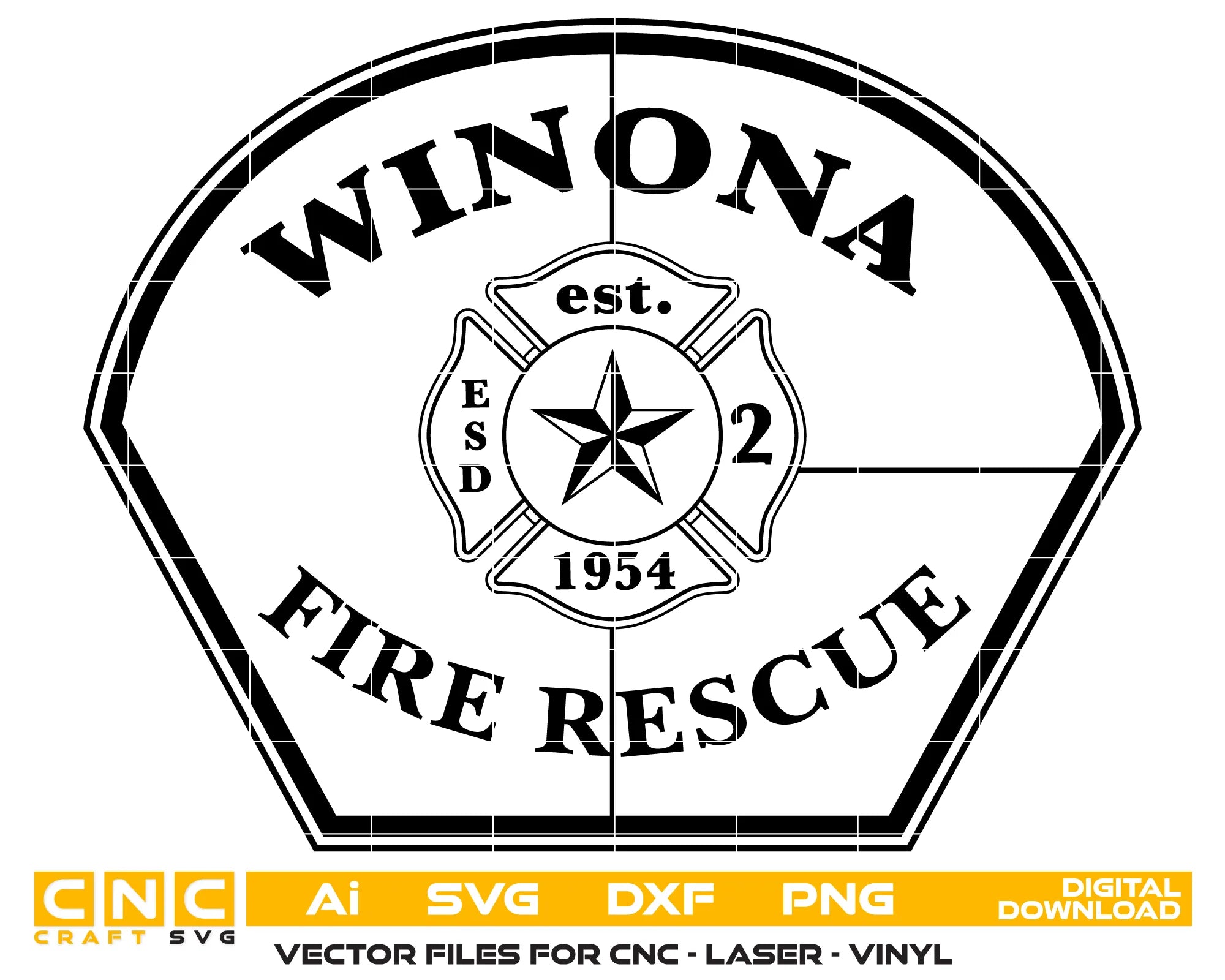 Winona Volunteer Fire Department Logo SVG Firefighter Vector