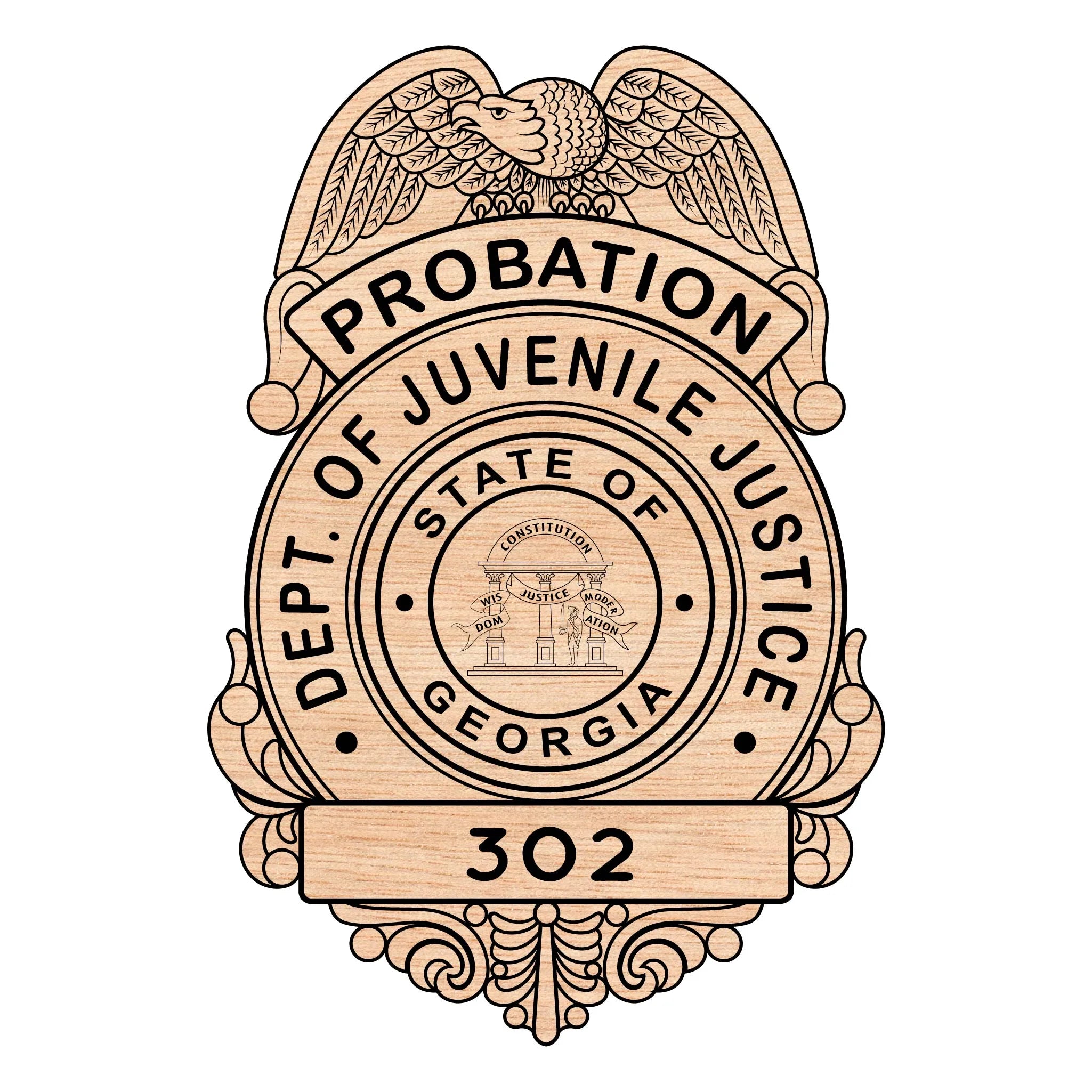 Juvenile Justice Probation Officer Badge SVG

Law Enforcement Shield Vector

Probation Officer Plaque Design

Officer Retirement Engraving File

Probation Badge Sign CNC File