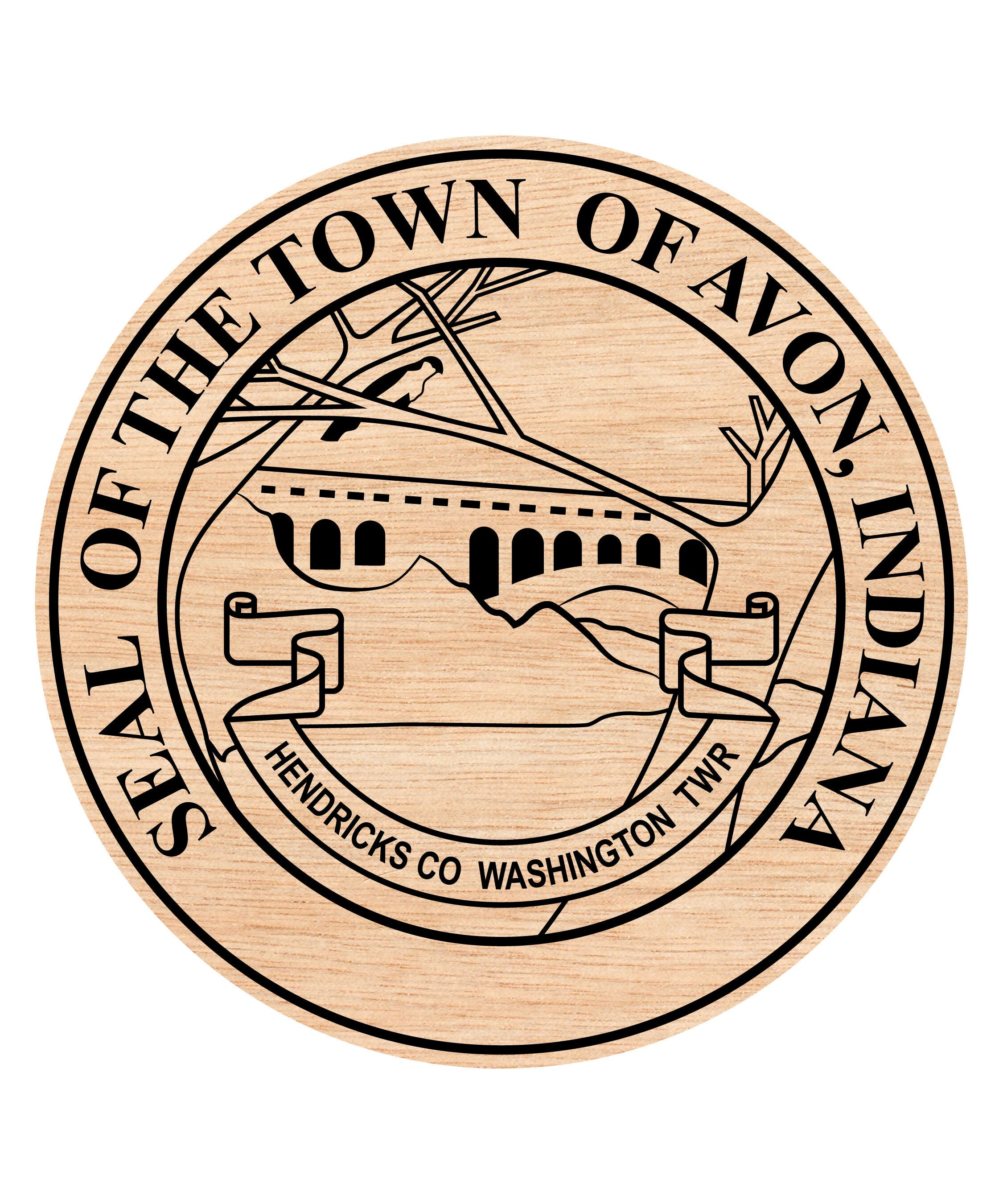 Seal of Avon, Indiana Seal vector Art  Woodin-01